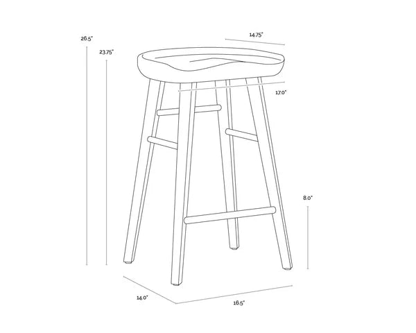 Mesa Oak Counter Stool