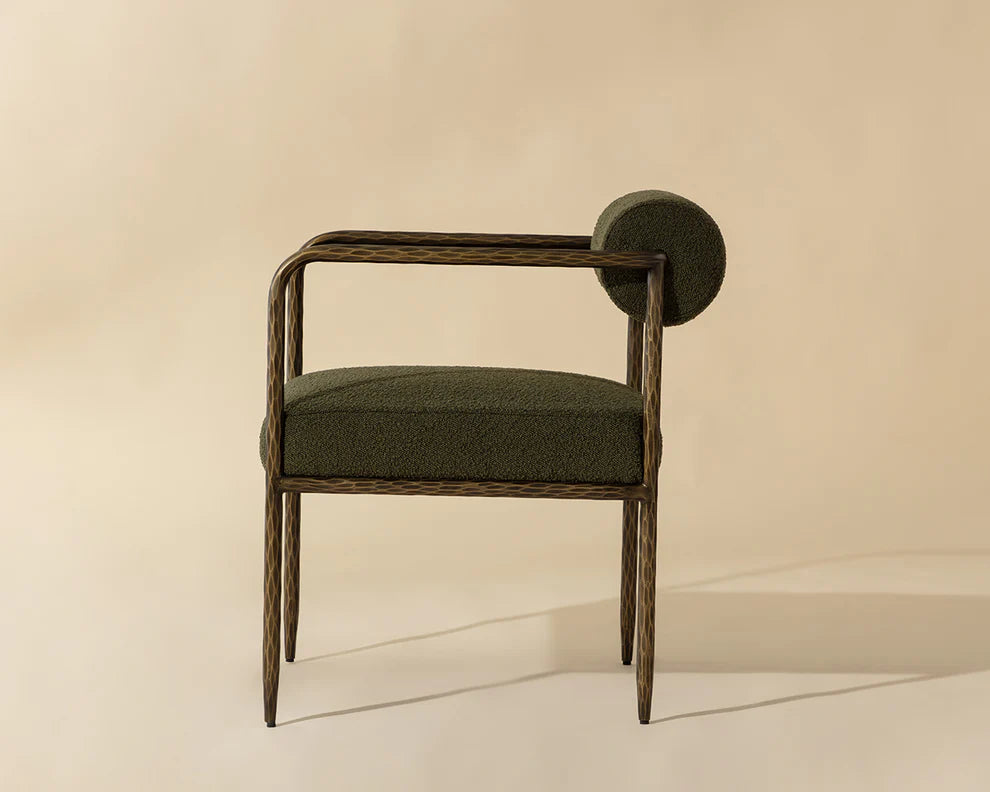 Indi Dining Armchair - Olive Green