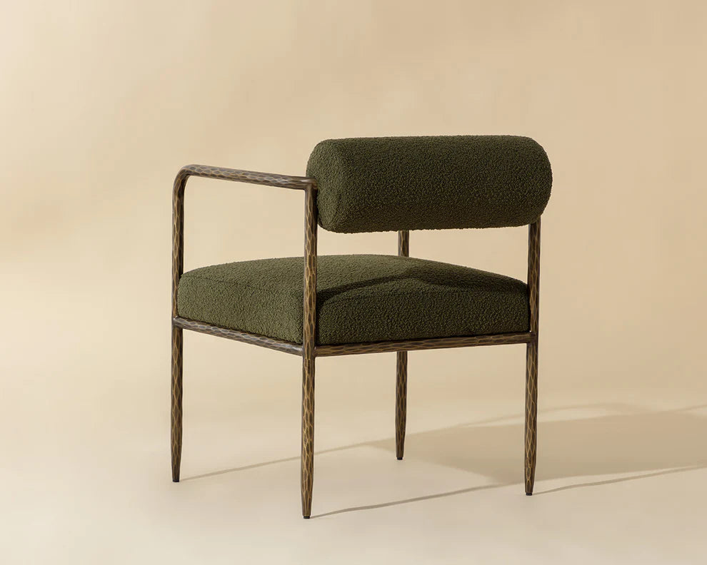 Indi Dining Armchair - Olive Green