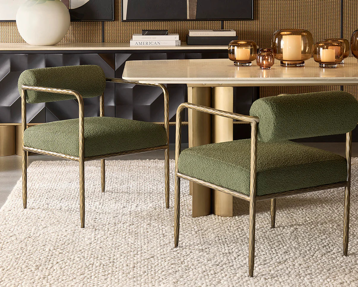 Indi Dining Armchair - Olive Green