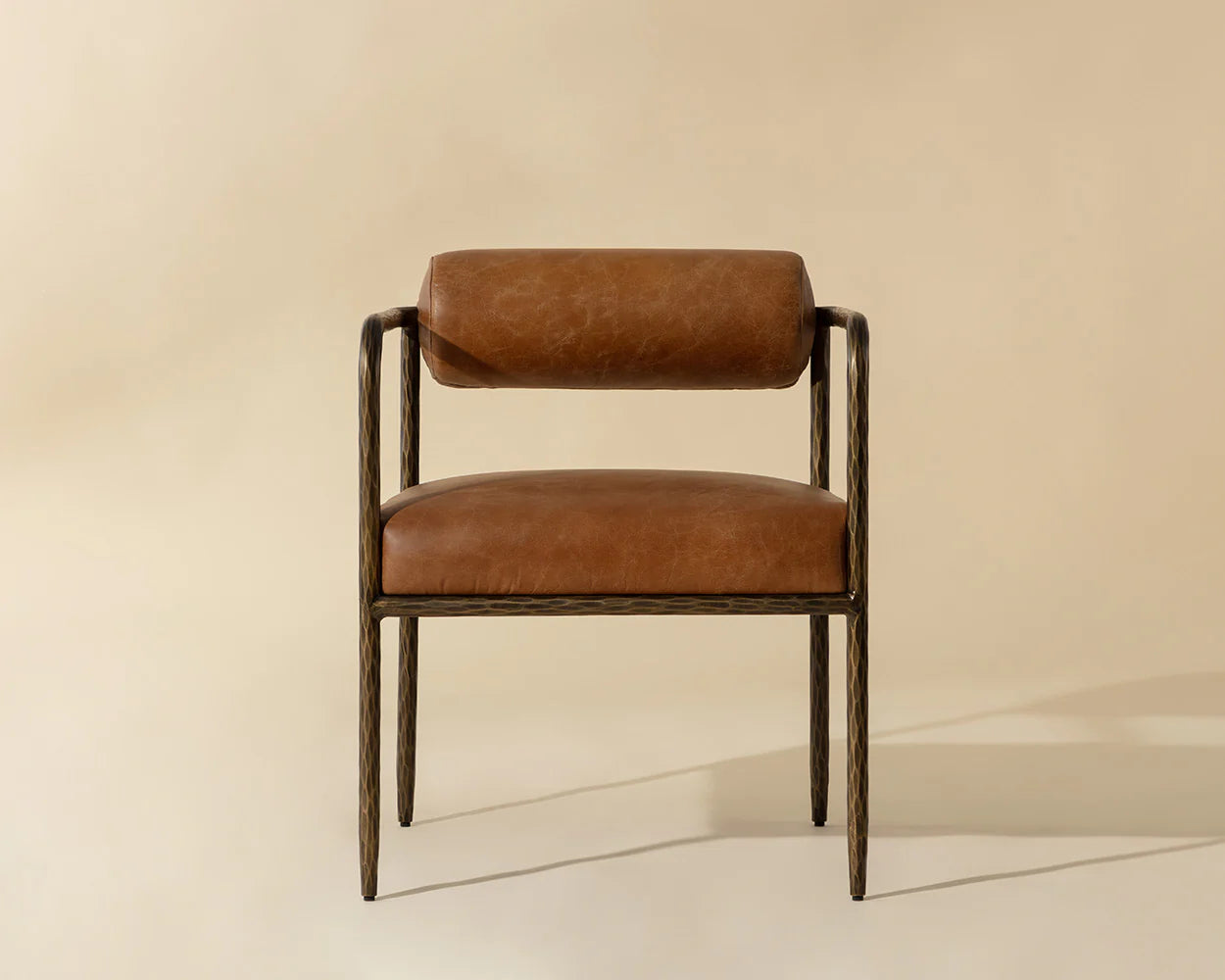 Indi Dining Armchair - Tan Leather