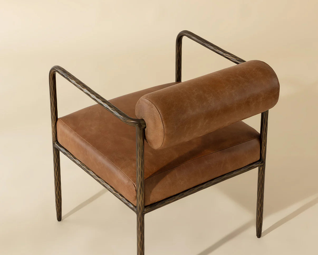 Indi Dining Armchair - Tan Leather