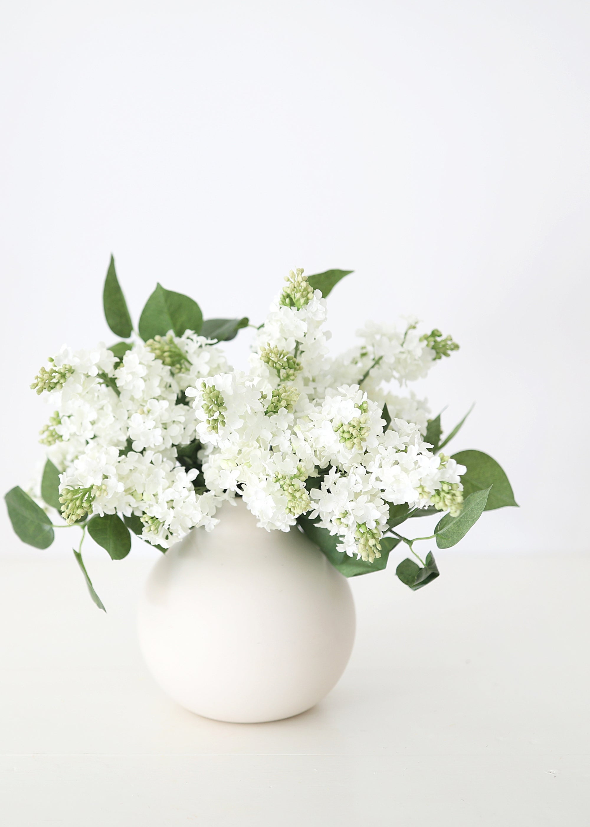 Artificial Blooming Lilac Branch in White - 26"