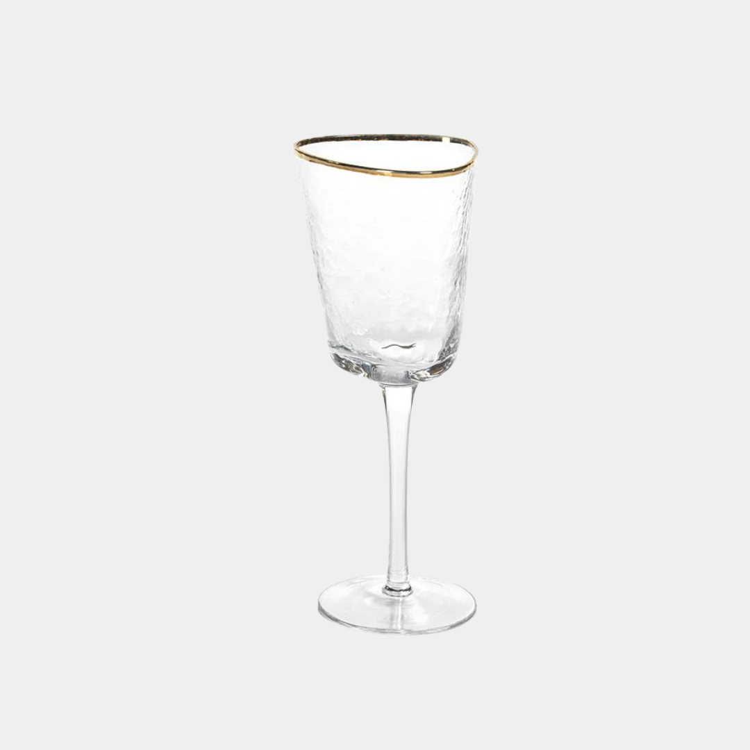 Gold Rim Wine Glass, Set of 4
