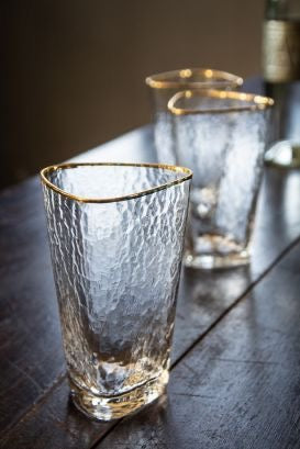 Gold Rim Highball Glass, Set of 4