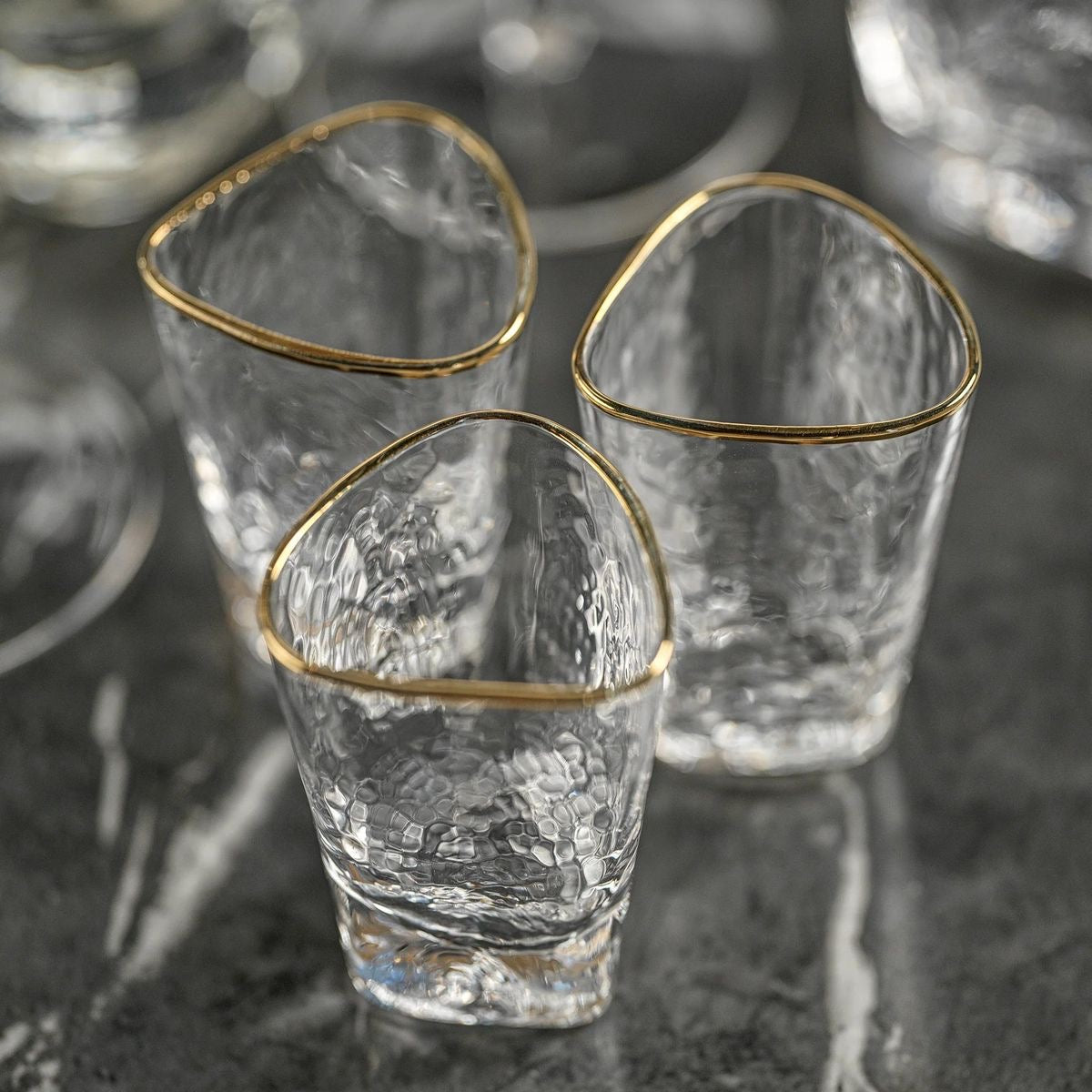 Gold Rim Highball Glass, Set of 4
