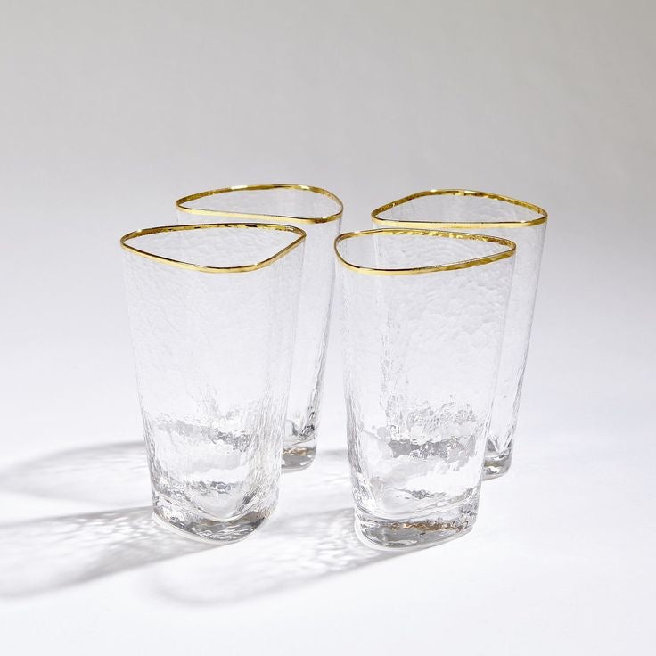 Gold Rim Highball Glass, Set of 4