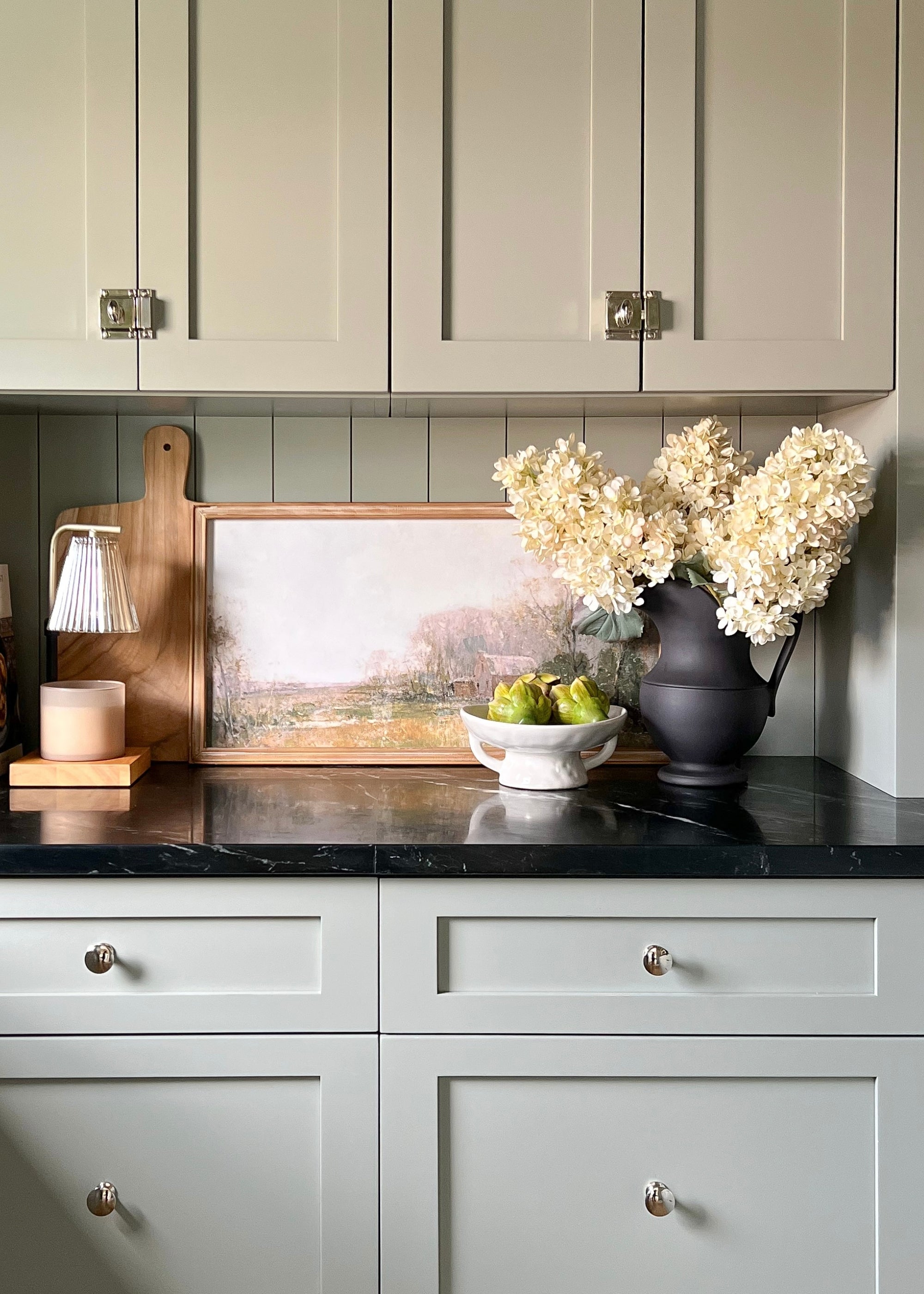 Large Faux Dried Cone Hydrangea in Parchment