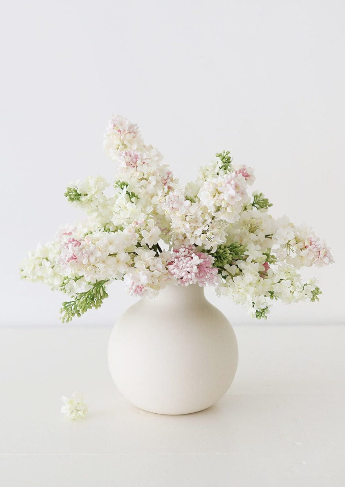 Creamy White Round Ceramic Vase - 8"