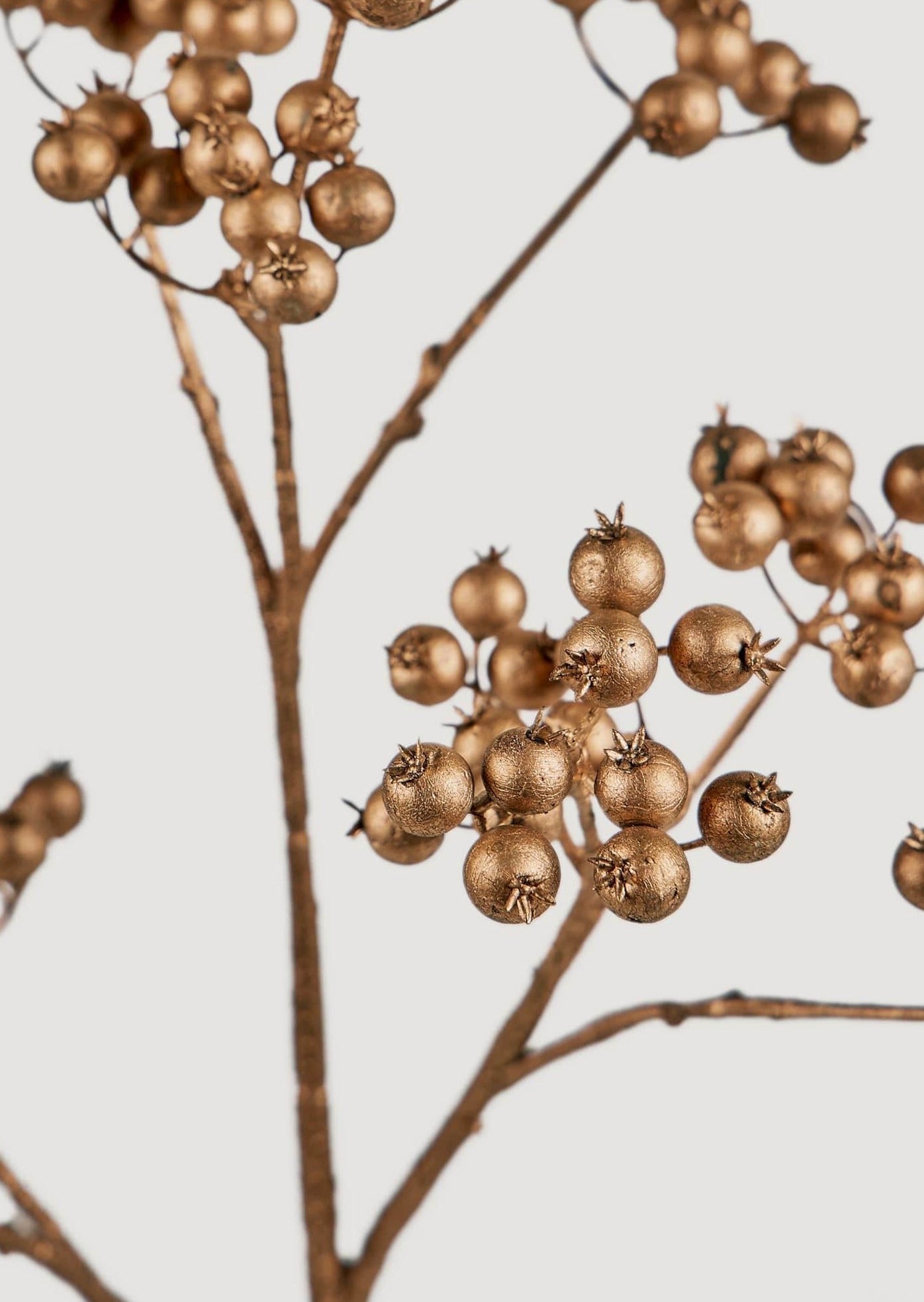 Antique Gold Faux Berries Cranberry Branch - 18"