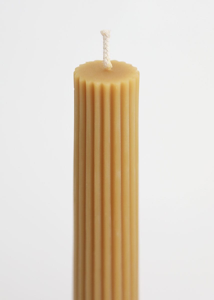 Natural Fluted Pillar Candle - 13.5"