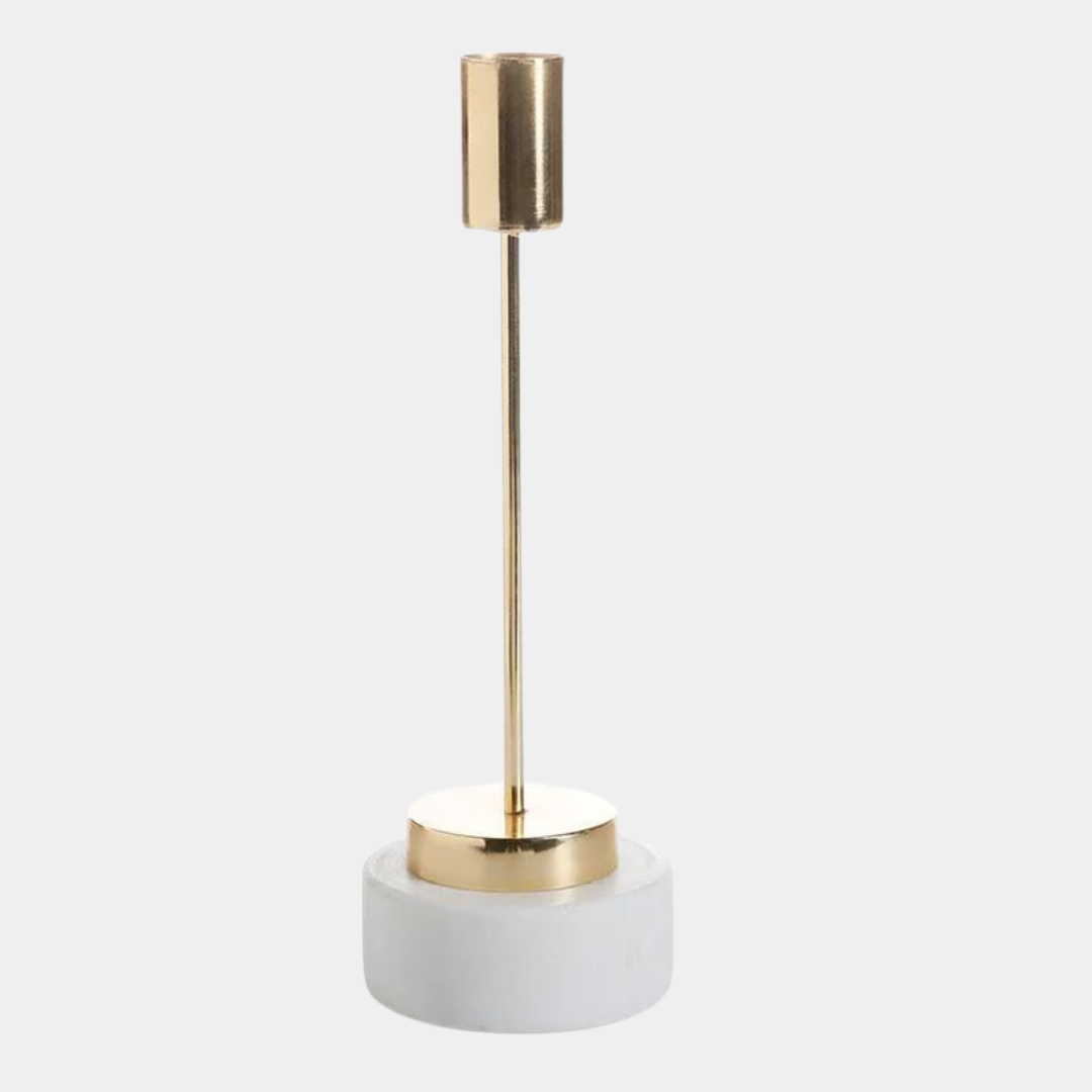 Rathell Designs Brass Marble Taper Holder, Set of 2