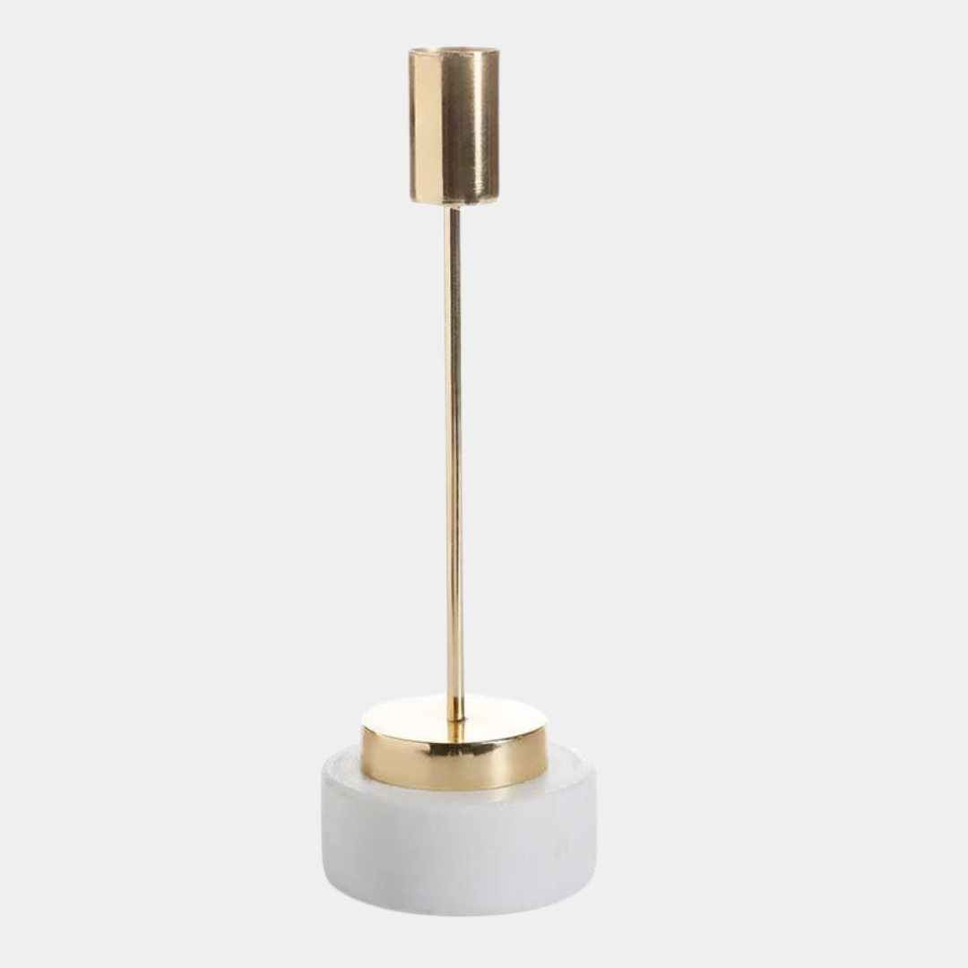 Brass Marble Taper Holder