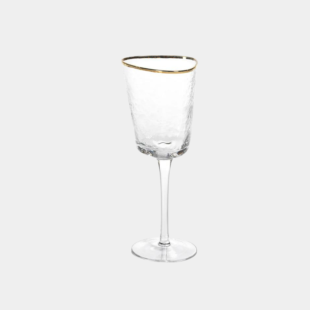 Gold Rim Wine Glass