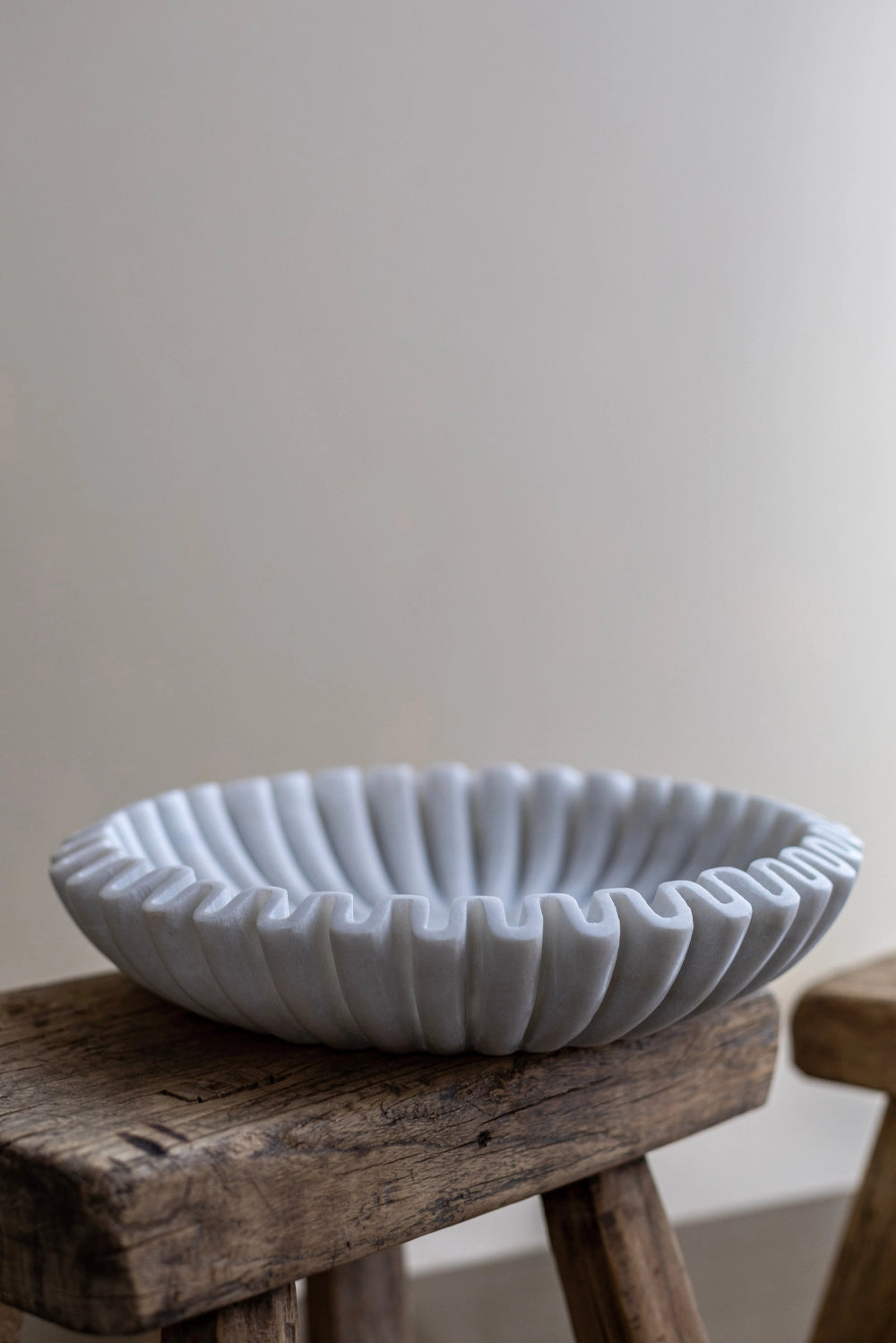 Marble Fluted Scalloped Bowl