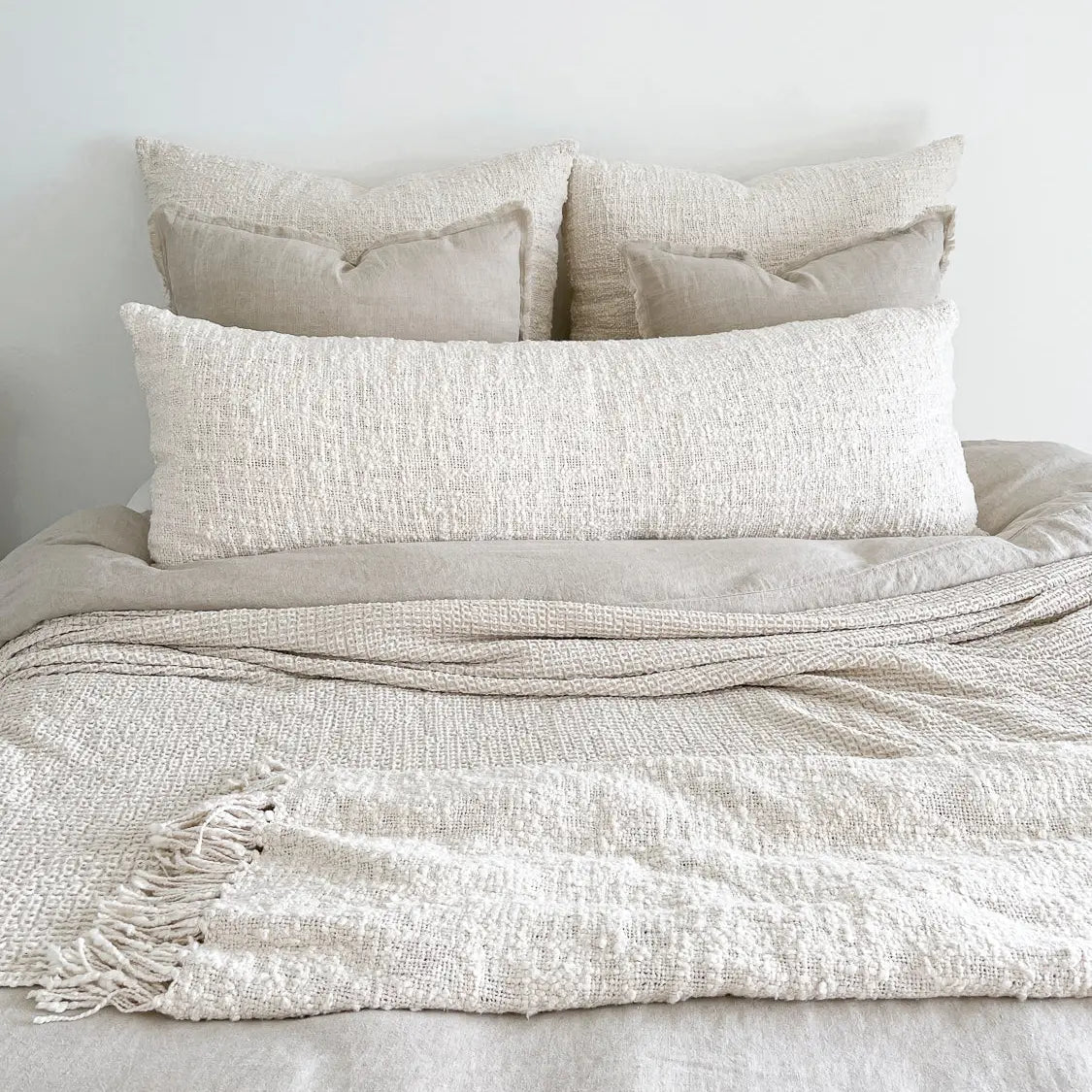 Ivory Throw with Fringe Throw