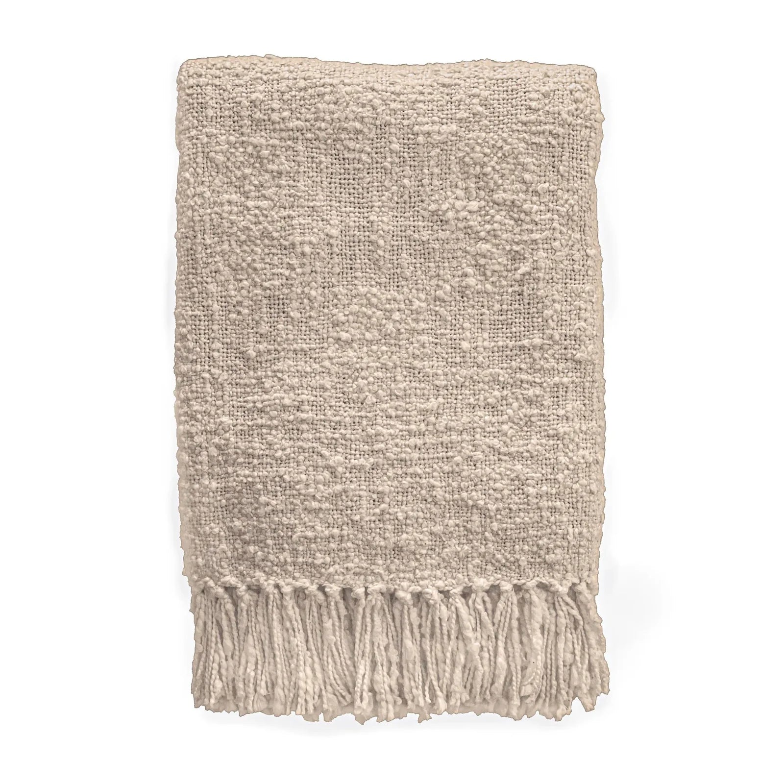 Beige Fringe Throw