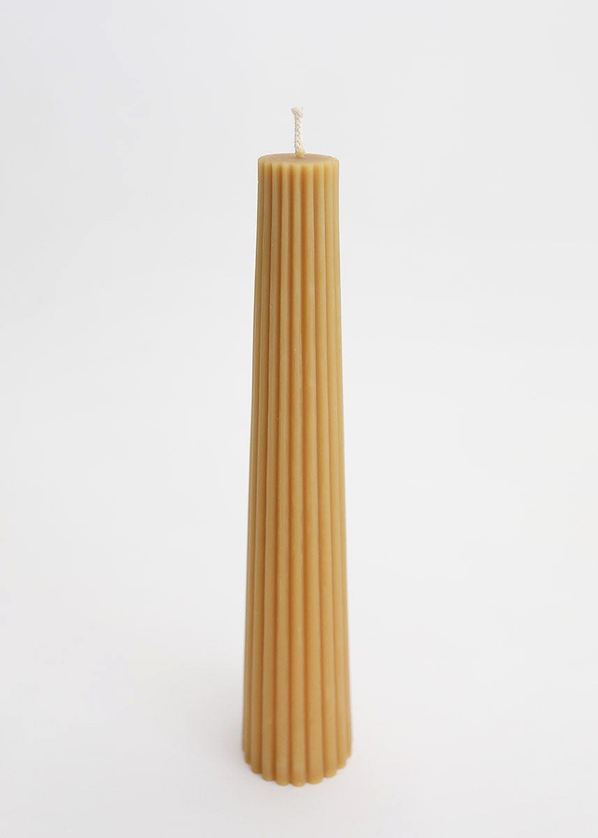 Natural Fluted Pillar Candle - 13.5"