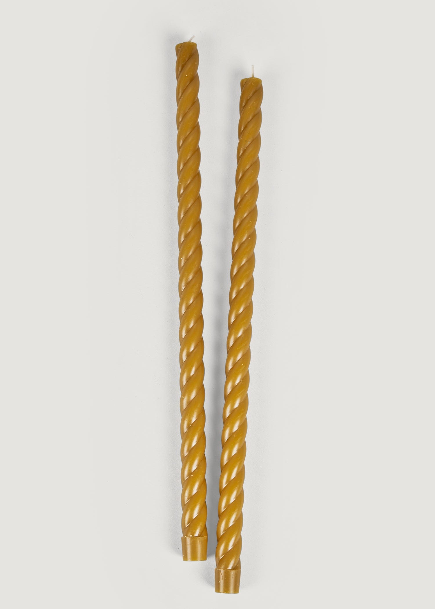 Pack of 2 Rope Taper Candles in Caramel Hue - 18"