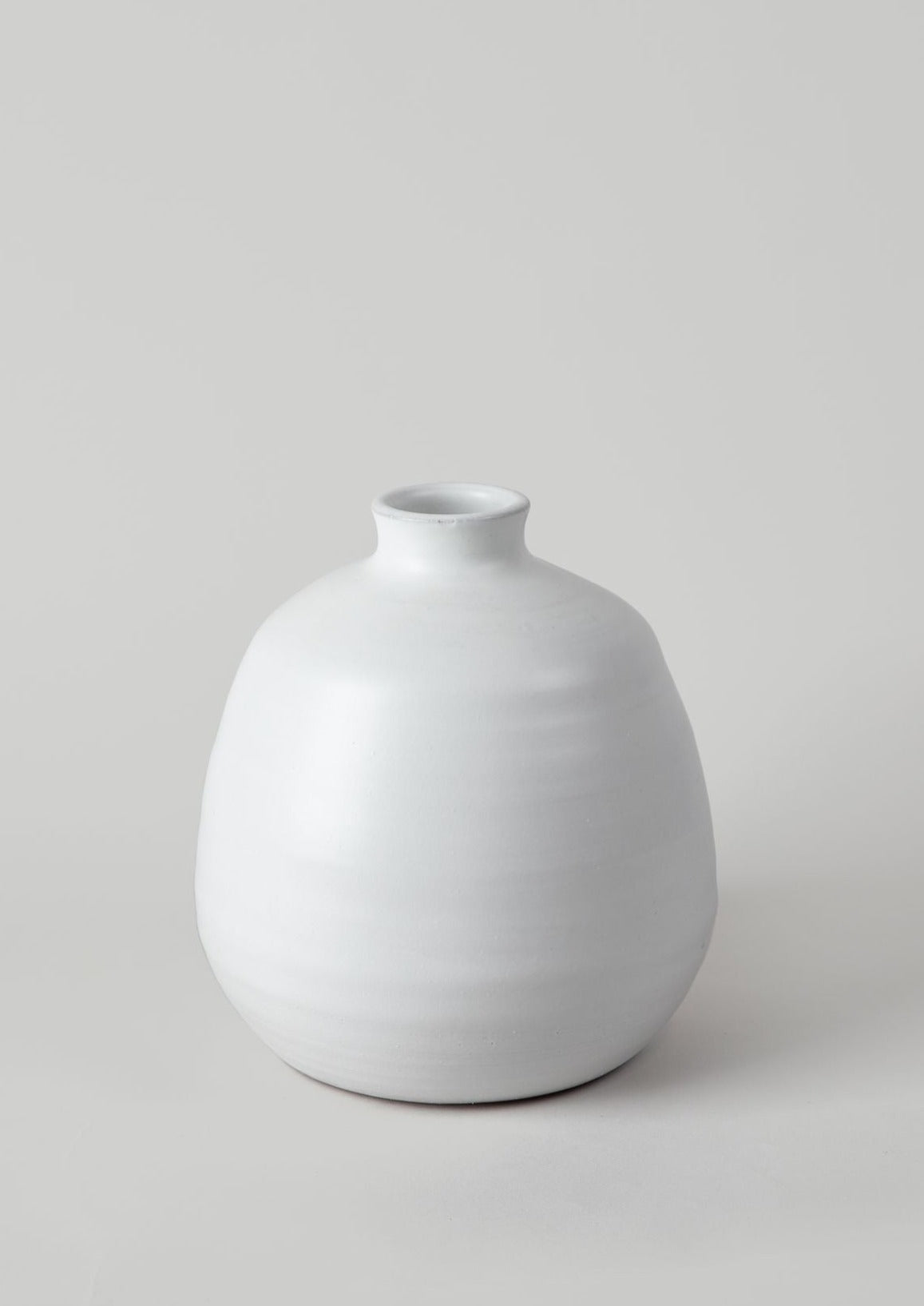 Large Handmade Ceramic  Vase in Matte White Glaze - 10.5"