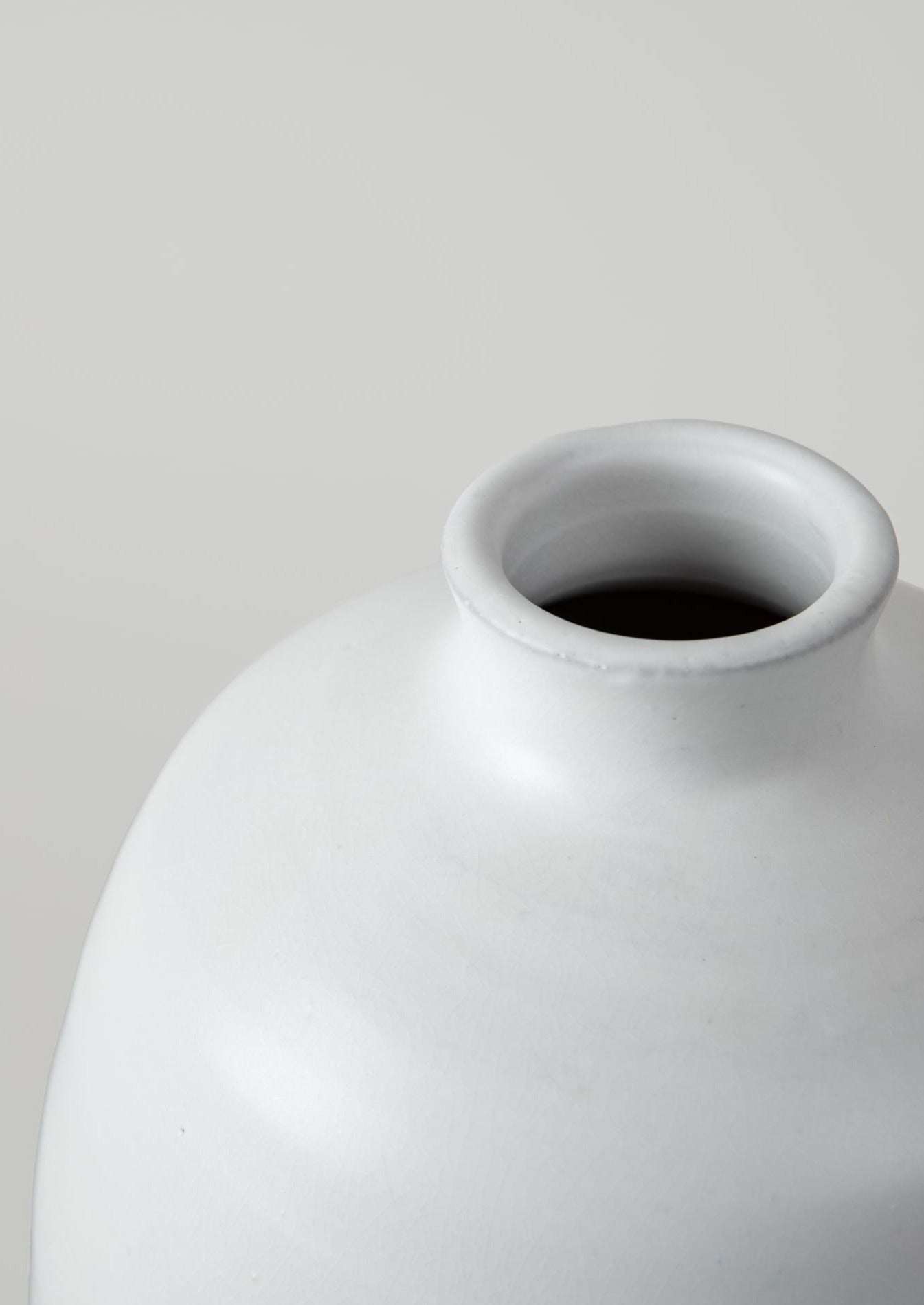 Large Handmade Ceramic  Vase in Matte White Glaze - 10.5"