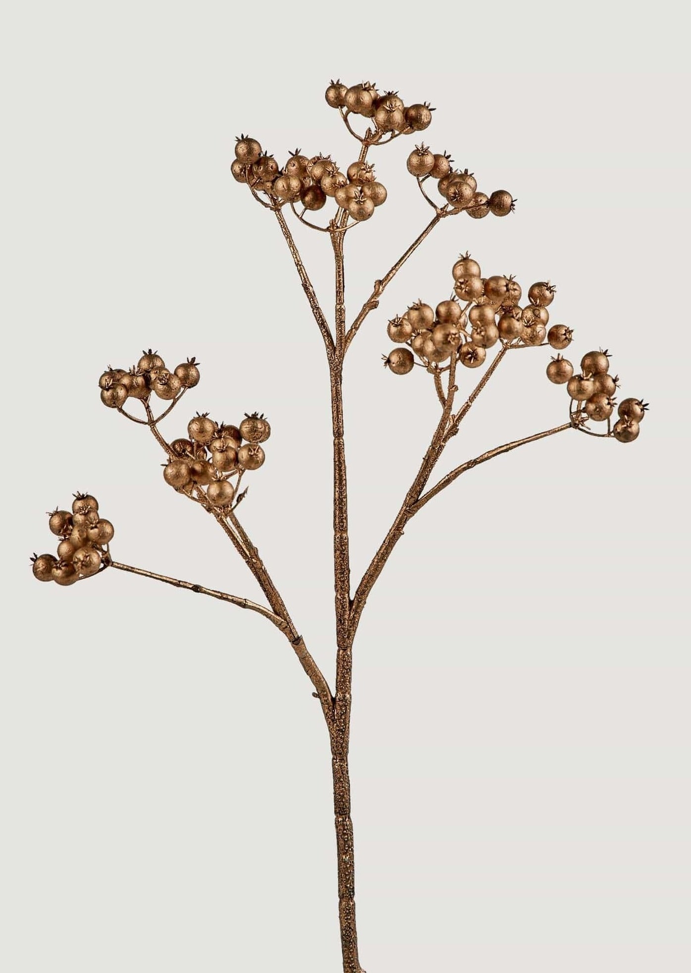 Antique Gold Faux Berries Cranberry Branch - 18"