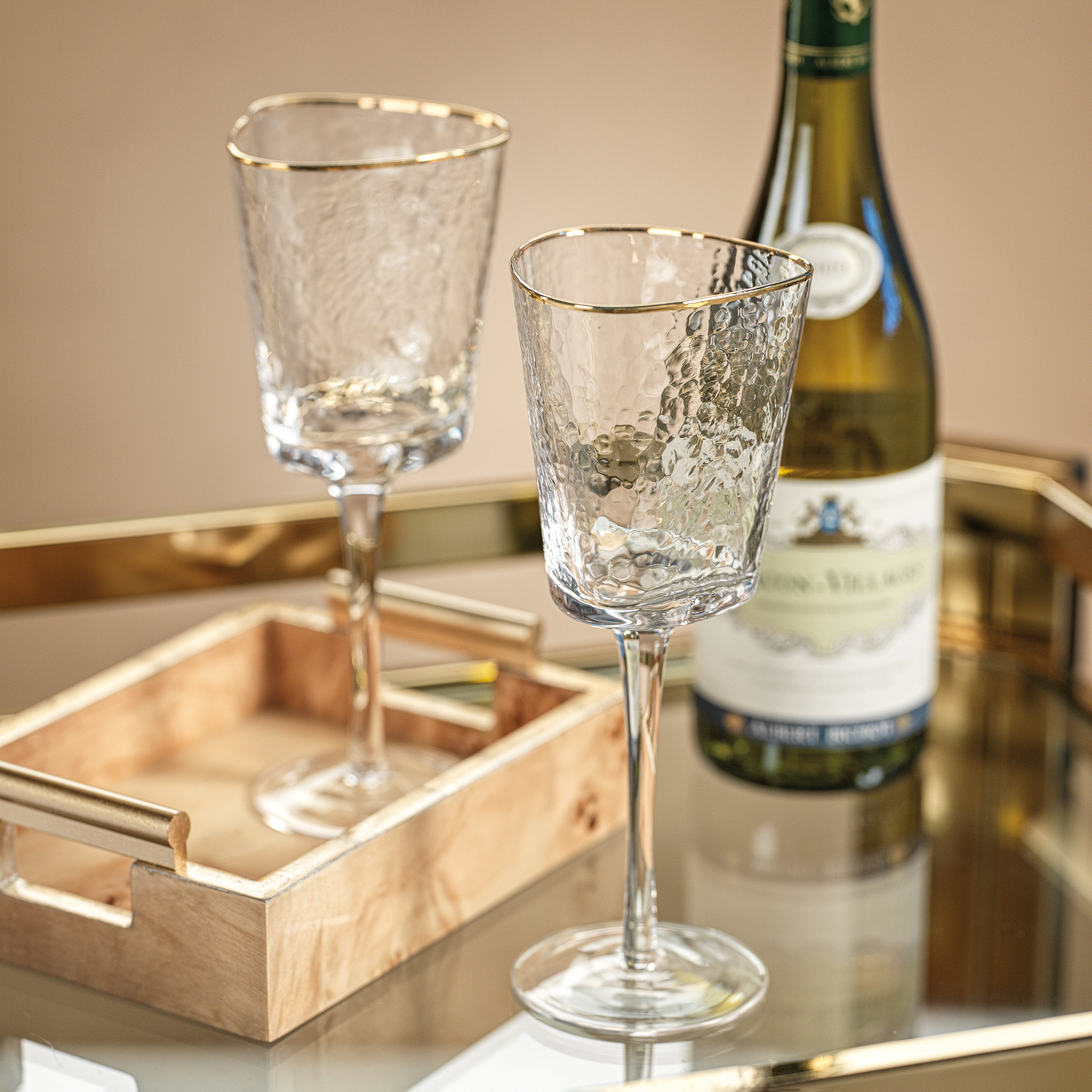 Gold Rim Wine Glass