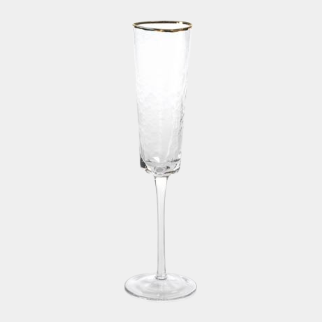 Gold Rim Champagne Flute